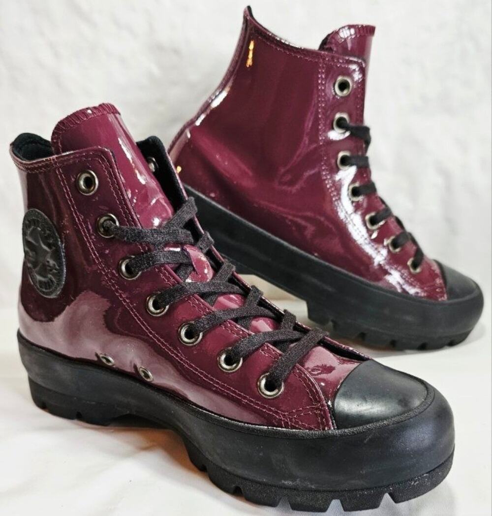 Converse Chuck Taylor All Star High Surface Fusion Lugged Womens Sz 6.5 Bordeaux